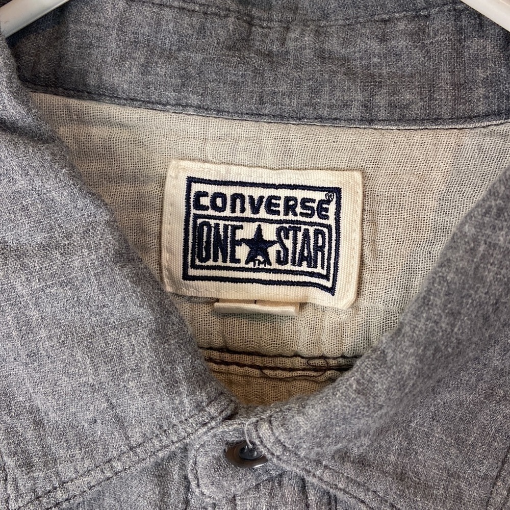 Converse Gray Chambray Button Down Shirt - image 3